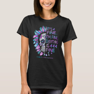 I'm Fine Sugar Skull Suicide Prevention Awareness T-Shirt