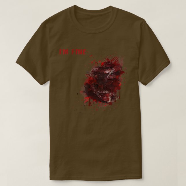 I'm Fine Wound Injury Cool Halloween Costume Gift  T-Shirt (Design Front)