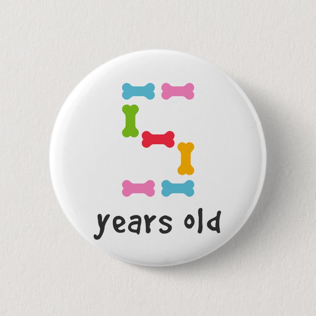 I'm Five Years Old Pinback Button (Front)