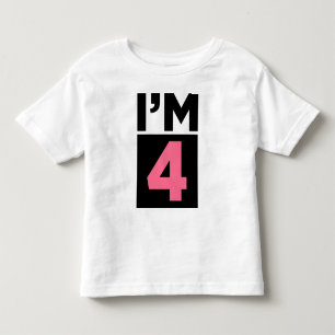 I'm Four Pink Fourth Birthday Shirt