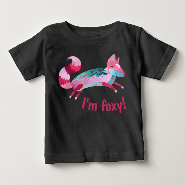 I'm foxy cute watercolor baby T-Shirt (Front)