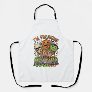 Im Freaking Melting Halloween Ice Cream Skull Pump Apron