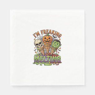 Im Freaking Melting Halloween Ice Cream Skull Pump Napkins