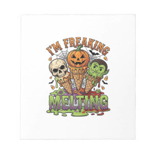 Im Freaking Melting Halloween Ice Cream Skull Pump Notepad