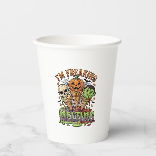 Im Freaking Melting Halloween Ice Cream Skull Pump Paper Cups