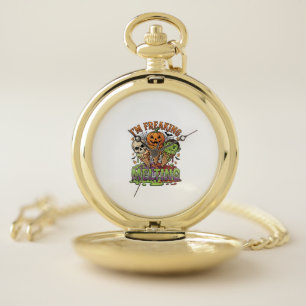 Im Freaking Melting Halloween Ice Cream Skull Pump Pocket Watch