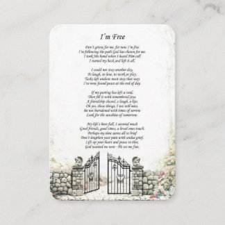 I'm Free Memorial Funeral Card