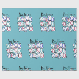 Im from delco vintage bazaar of all nations sign wrapping paper