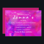 I'M FUSHIA WATERCOLOR  Bat Mitzvah Invitation<br><div class="desc">WELCOME! All my designs are ONE-OF-A-KIND original pieces of artwork designed by me! You can only find them here! I can add you child's hebrew name to this invite,  just ask me how. Email me anytime at: Marlalove@hotmail.com</div>