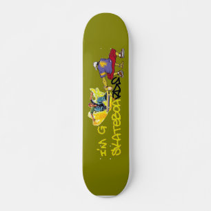 I'm G Skateboard-Graffiti - green/yellow Skateboard
