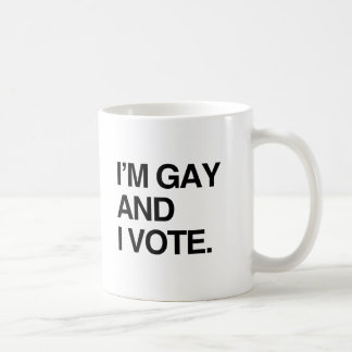 I'M GAY AND I VOTE.png Coffee Mug