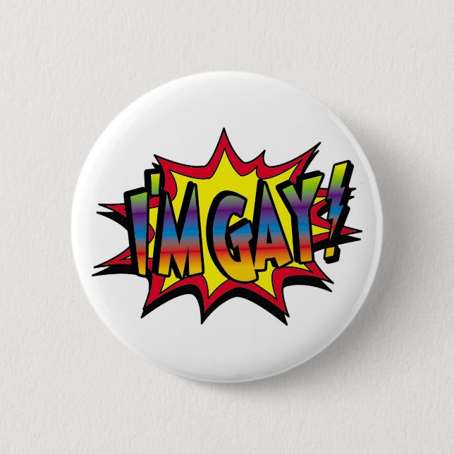 I'm Gay Burst Button (Front)