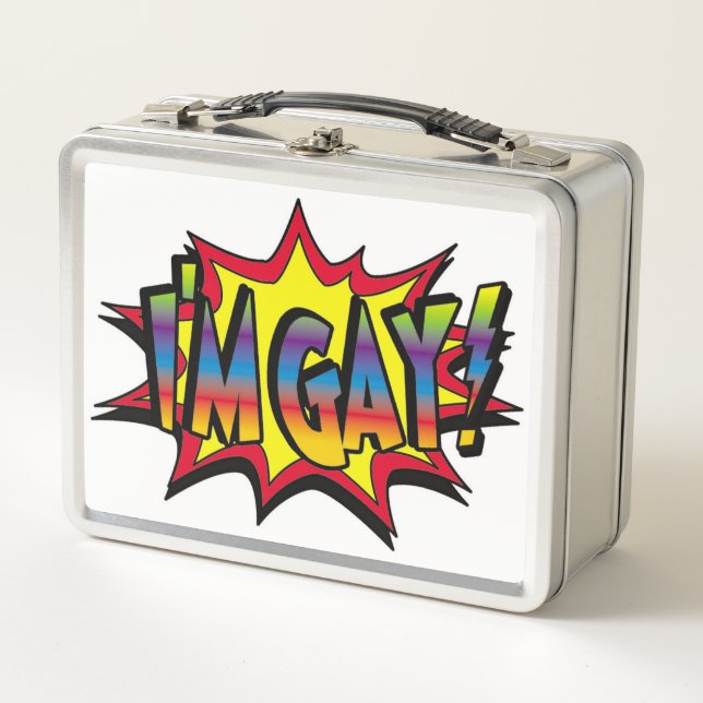 I'm Gay Burst Metal Lunch Box (Front)