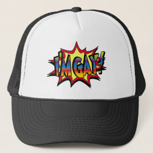 I'm Gay Burst Trucker Hat