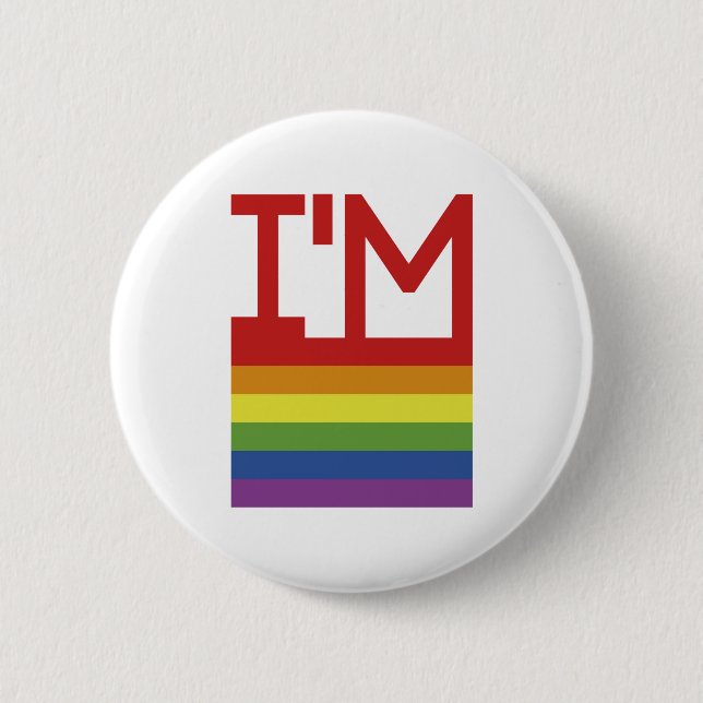 I'm Gay | Rainbow Flag Button (Front)