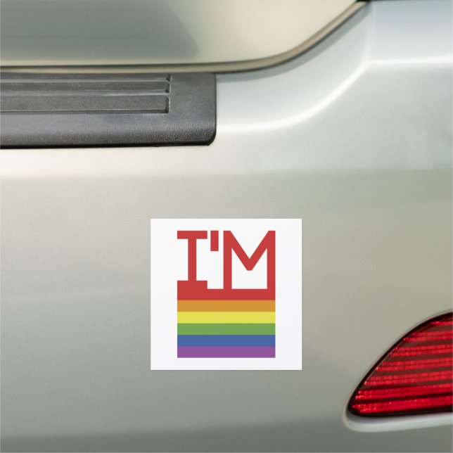 I'm Gay | Rainbow Flag Car Magnet (In Situ)
