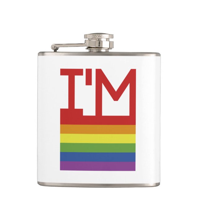 I'm Gay | Rainbow Flag Flask (Front)
