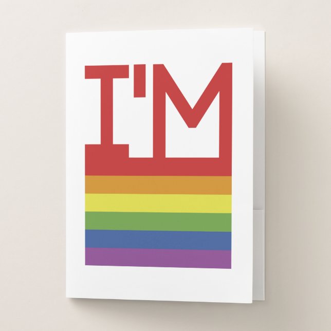 I'm Gay | Rainbow Flag Pocket Folder (Front)
