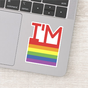I'm Gay   Rainbow Flag Sticker
