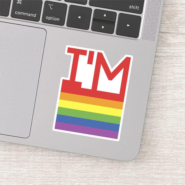 I'm Gay | Rainbow Flag Sticker (Detail)