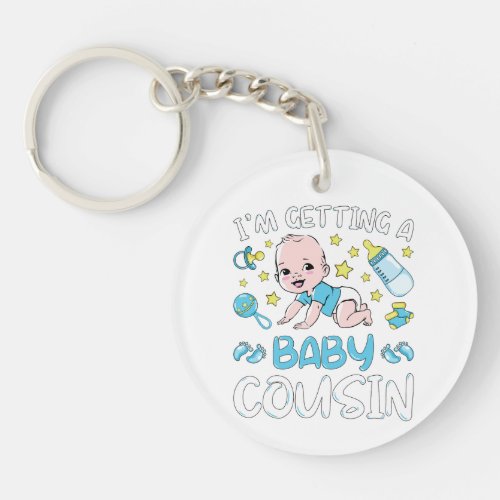 Im Getting A Baby Cousin Boy Gender Reveal Cir Keychain