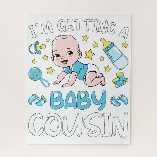 Im Getting A Baby Cousin Boy Gender Reveal Jigsaw Puzzle