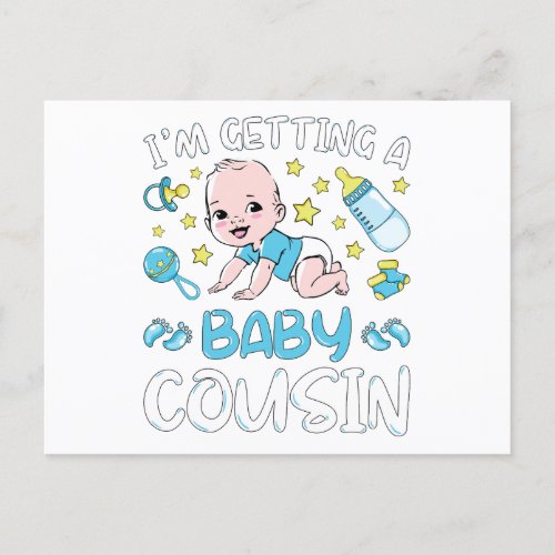 Im Getting A Baby Cousin Boy Gender Reveal Postcard