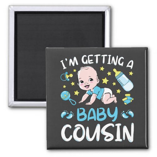 Im Getting A Baby Cousin Boy Gender Reveal Square Magnet