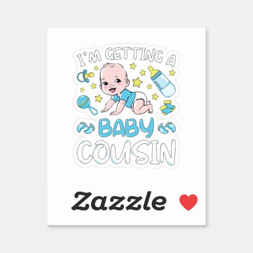 Im Getting A Baby Cousin Boy Gender Reveal Sticker