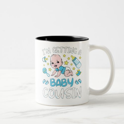 Im Getting A Baby Cousin Boy Gender Reveal Two_Tone Coffee Mug