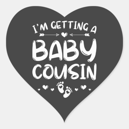 Im Getting A Baby Cousin Gender Reveal Baby Heart Sticker