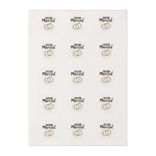 I'm Getting Married Edible Frosting Rounds (Sheet)