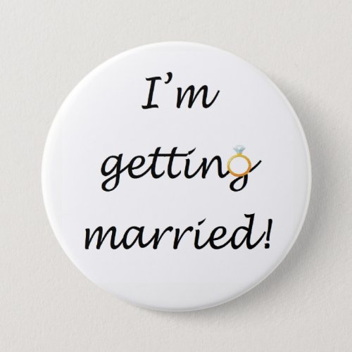 Im getting married Large Badge Button