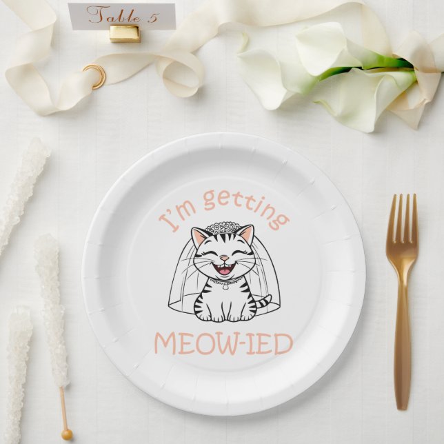 I'm Getting Meow-ied! Paper Plates (Wedding)