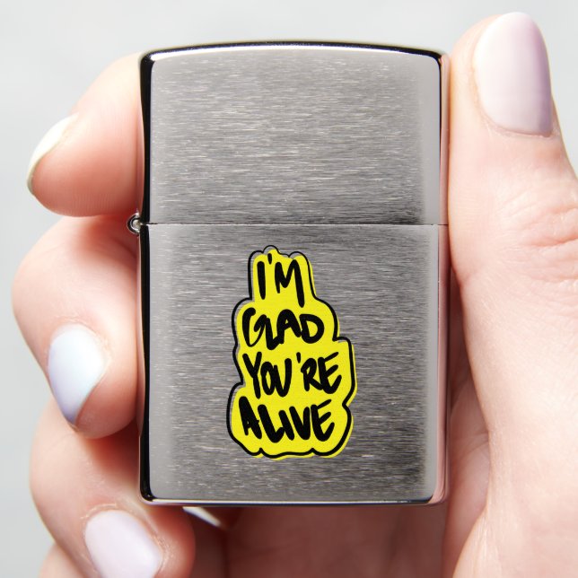 I'm Glad You're Alive Zippo Lighter (In Hand)