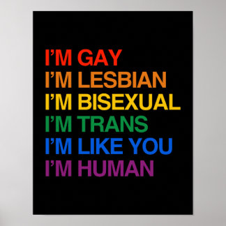 I'M GLBT I'M HUMAN POSTER