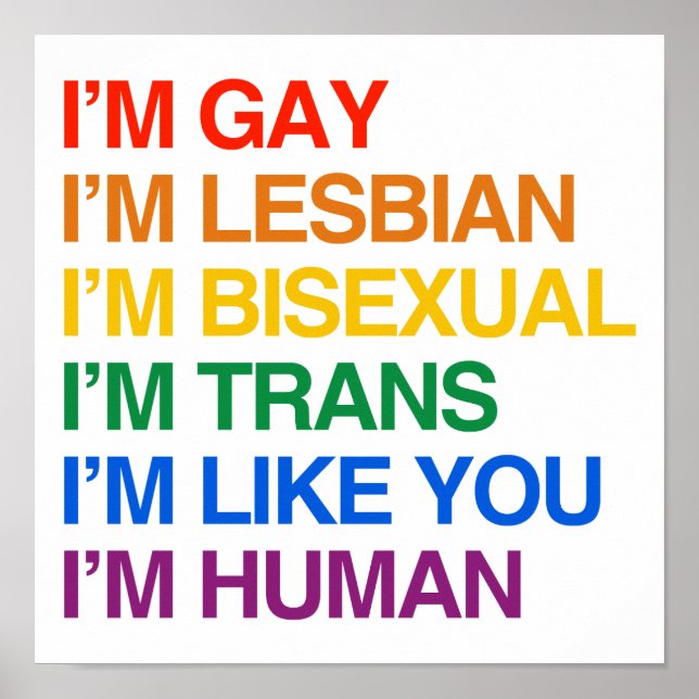 I'M GLBT I'M HUMAN POSTER (Front)