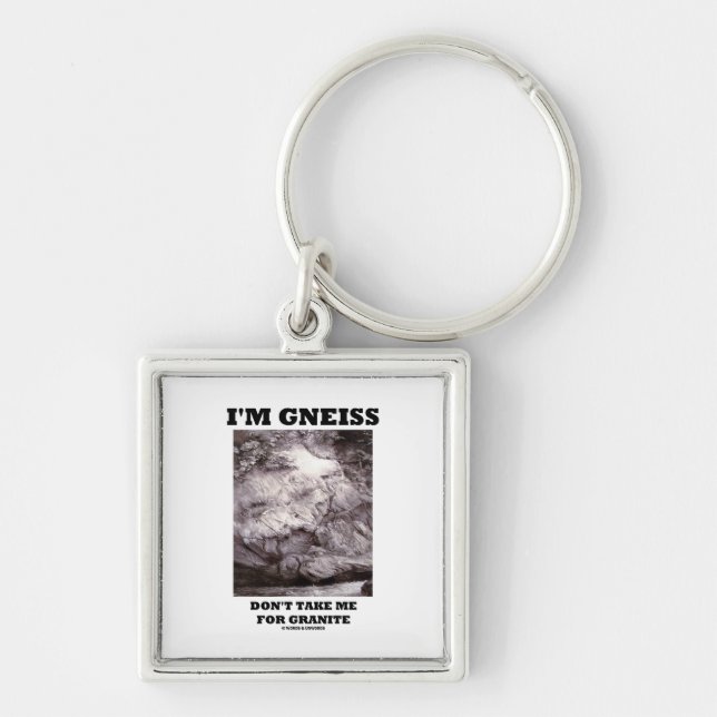 I'm Gneiss Don't Take Me For Granite (Rock Humor) Keychain (Front)