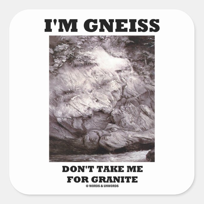 I'm Gneiss Don't Take Me For Granite (Rock Humor) Stickers