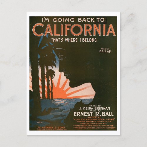 Im Going Back to California Vintage Postcard