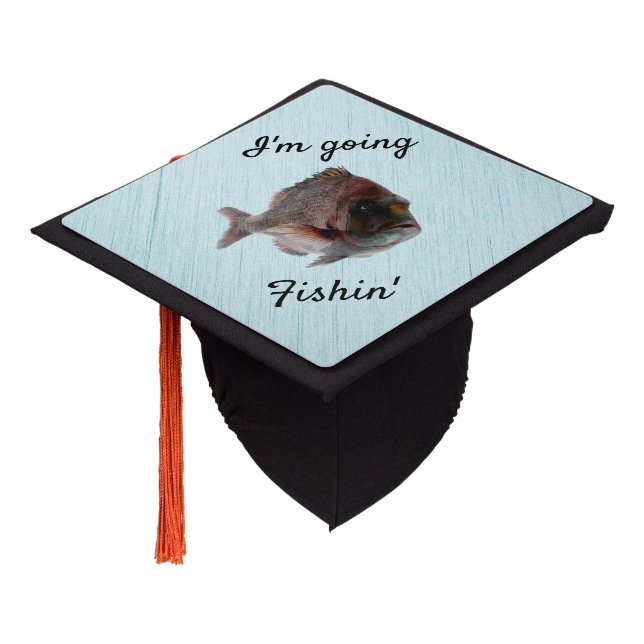I'm going Fishin' Graduation Cap Topper (Angled)