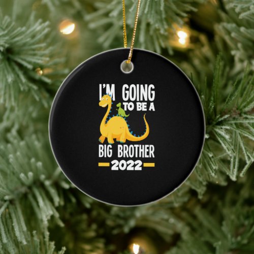 Im Going To Be A Big Brother 2022 Dinosaur Dino Ceramic Ornament