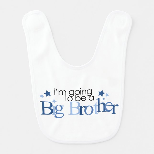 I'm Going to be a Big Brother {blue} Bib (Front)