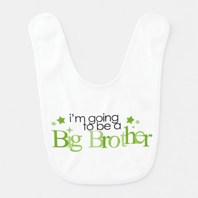I'm Going to be a Big Brother {green} Baby Bib (Front)