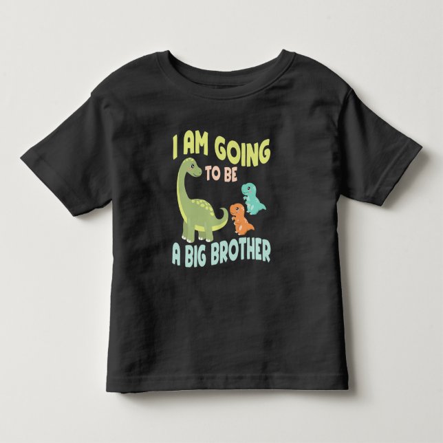 I'm going to be a big brother of Twins Dinosaur Toddler T-shirt (Front)