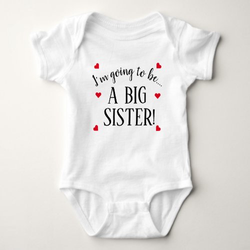 Im Going To Be A Big Sister Baby Bodysuit