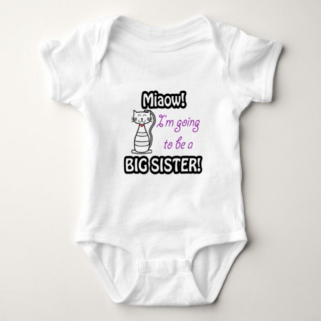 I'm going to be a big sister cat t-shirt baby bodysuit (Front)