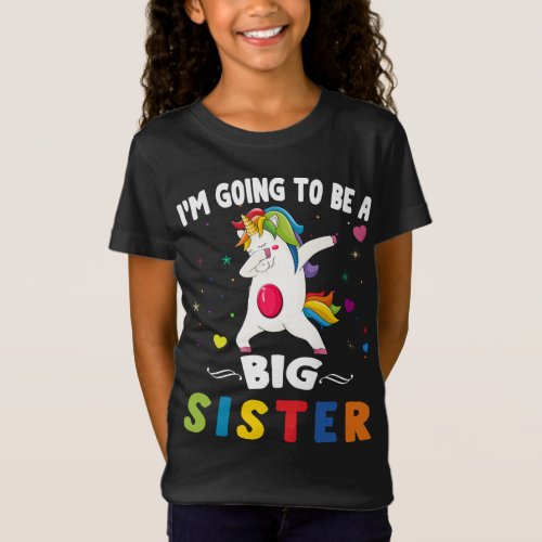 Im Going To Be A Big Sister Coming 2020 Unicorn T_Shirt