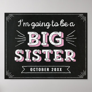 I'm Going to Be a Big Sister Custom 8x10 Sign