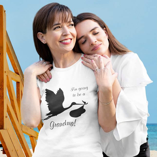 I'm Going to be a Grandma Black Stork T-Shirt (I'm Going to be a Grandma Black Stork T-Shirt)